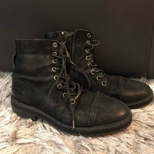 All Saints military distressed cropped boot